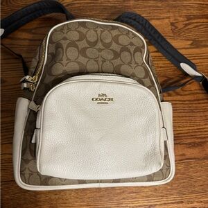 Coach Signature Brown and Cream Backpack